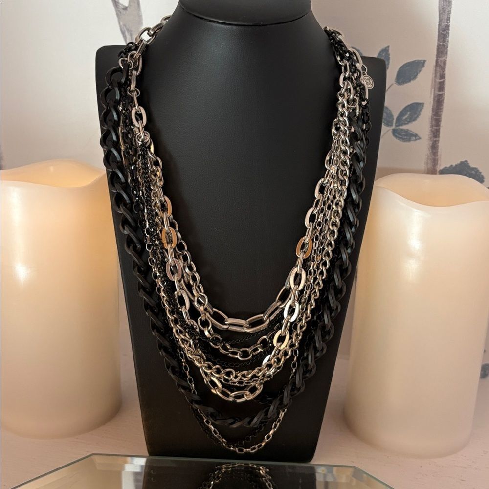 Simply Vera Black and Silver Chain Necklace